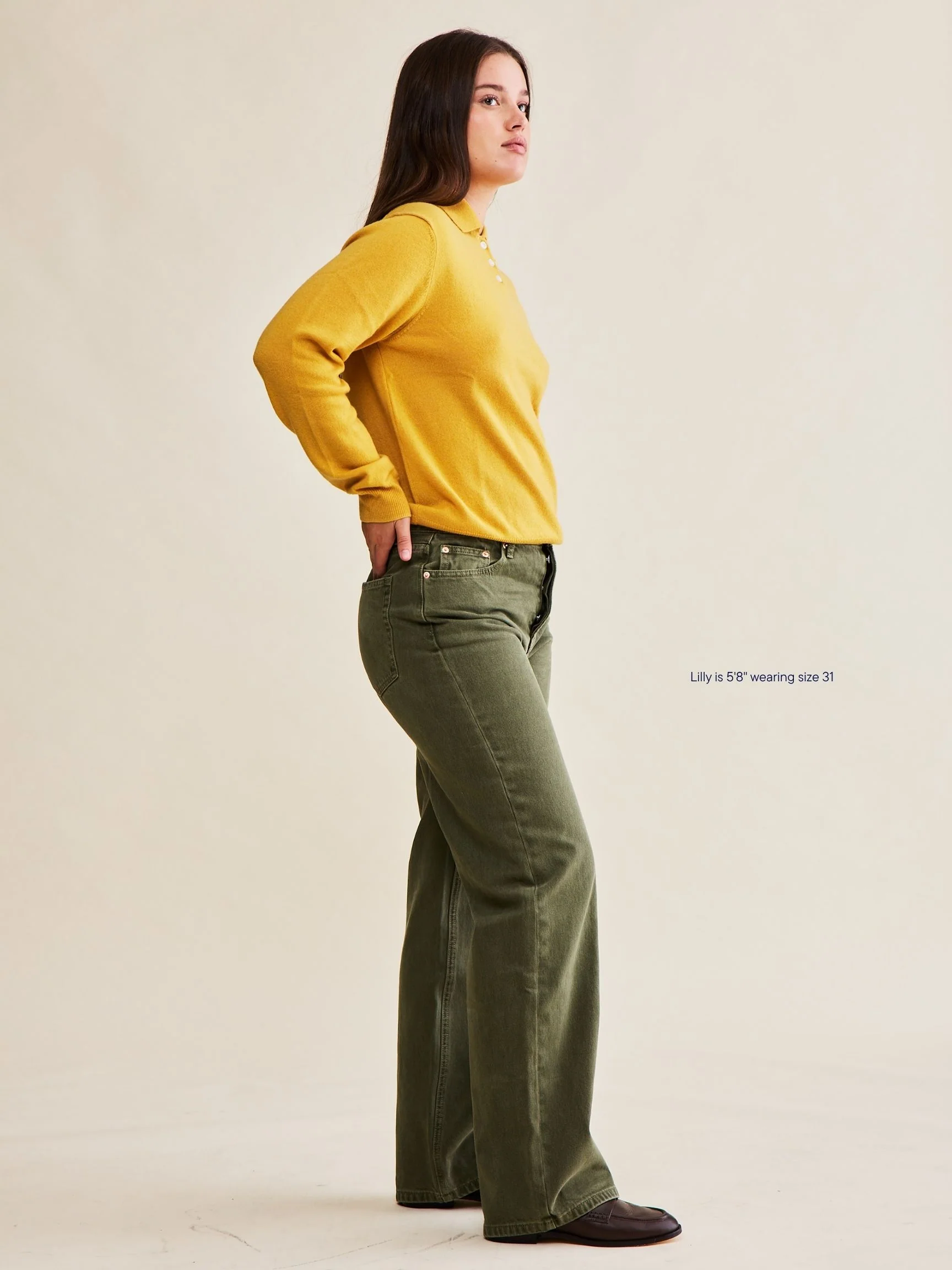 Classic Straight Jeans - Olive - Image 3