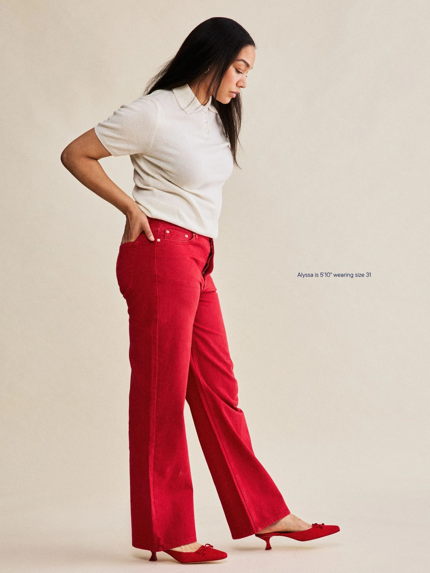Classic Straight Jeans - Washed Red - Image 3