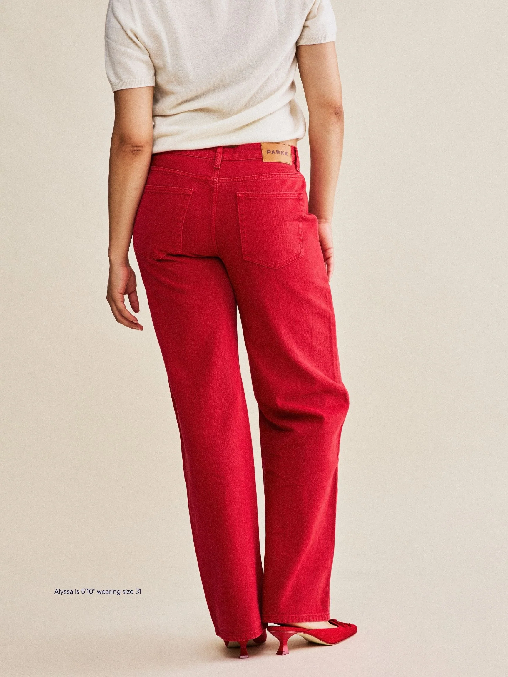 Classic Straight Jeans - Washed Red - Image 4