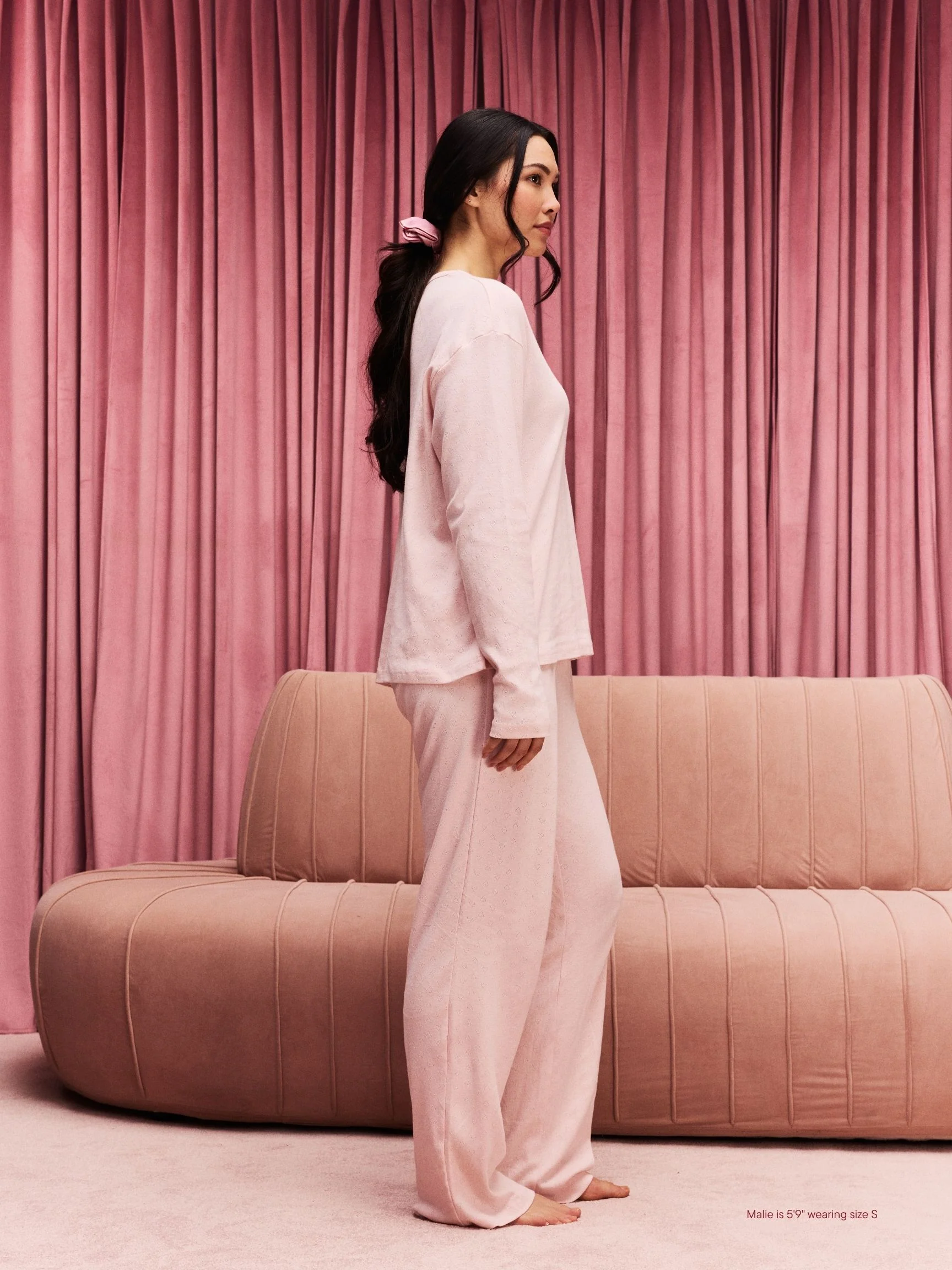 Heart Pointelle Boxer Pants - Peony - Image 3