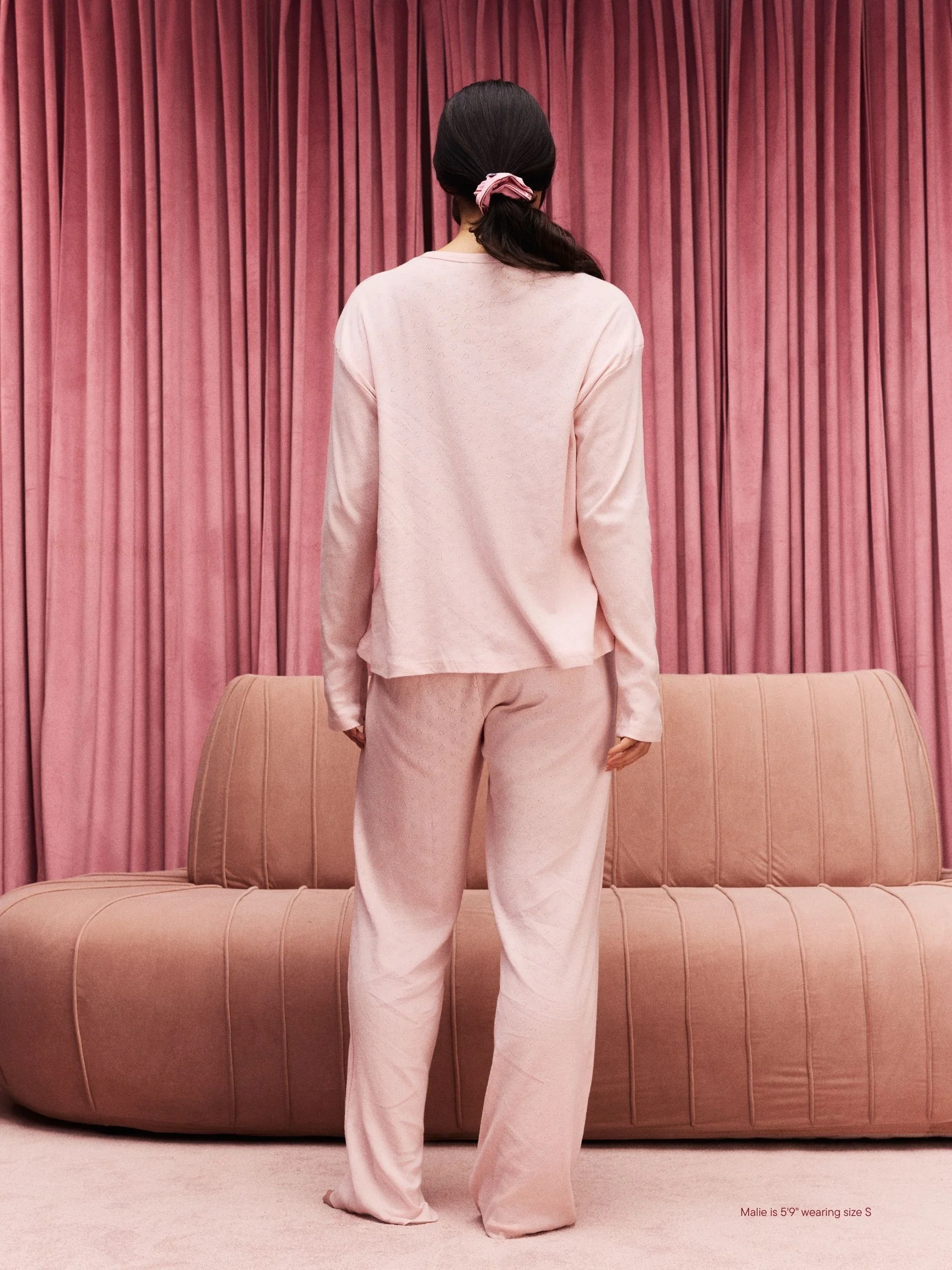 Heart Pointelle Boxer Pants - Peony - Image 4