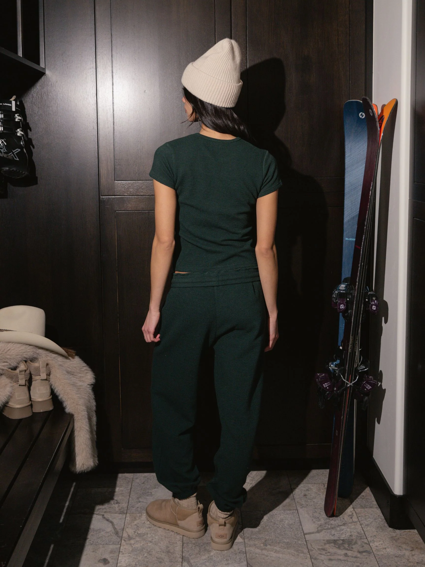 Waffle Unisex Pants - Forest - Image 4
