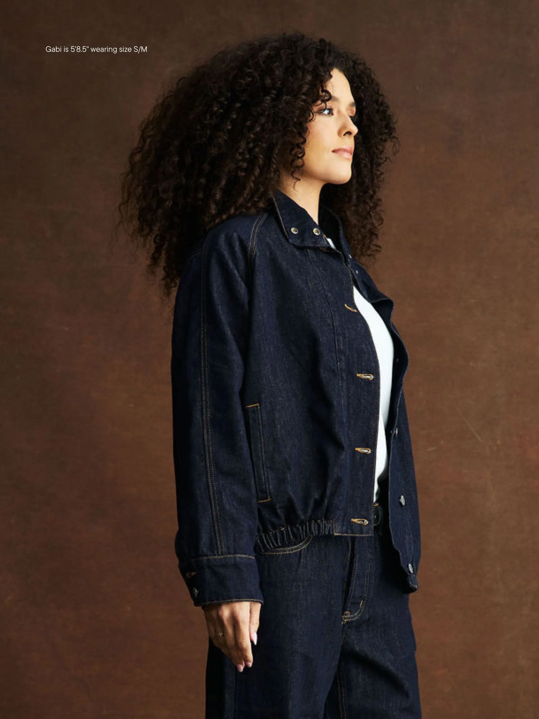 Lined Denim Bomber Jacket - Image 3