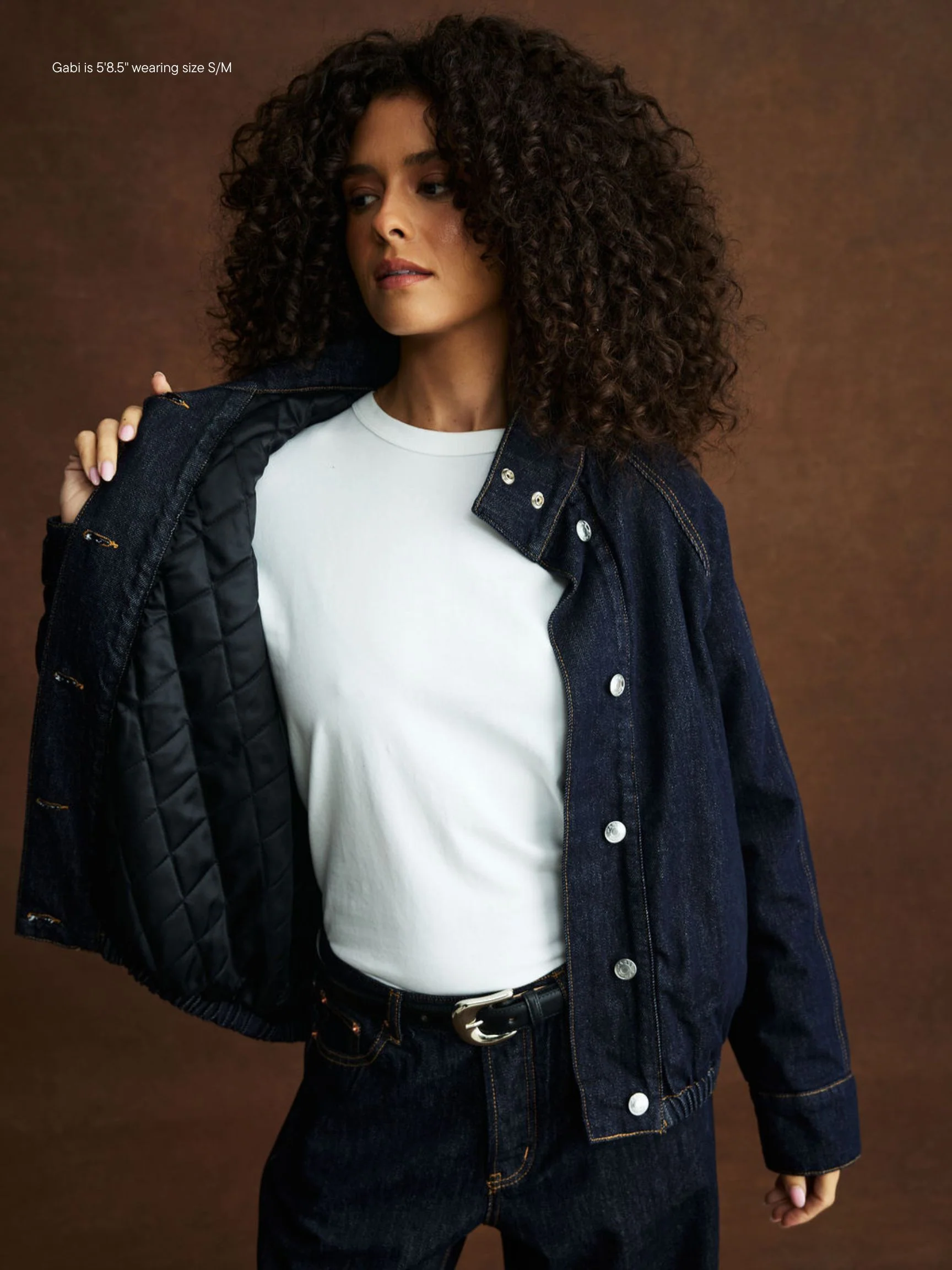 Lined Denim Bomber Jacket - Image 5