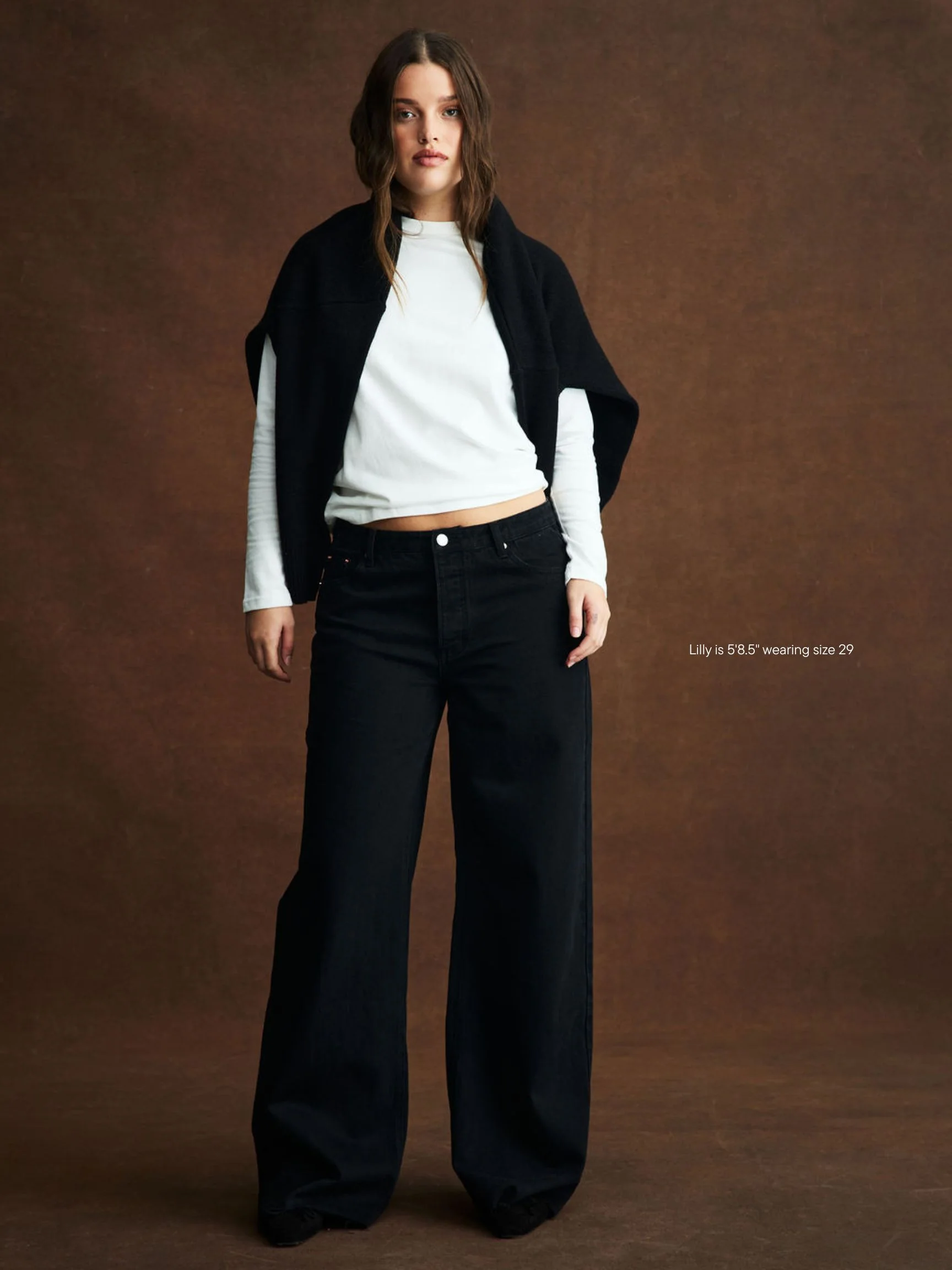 Low Rise Baggy Jeans - Black - Image 2