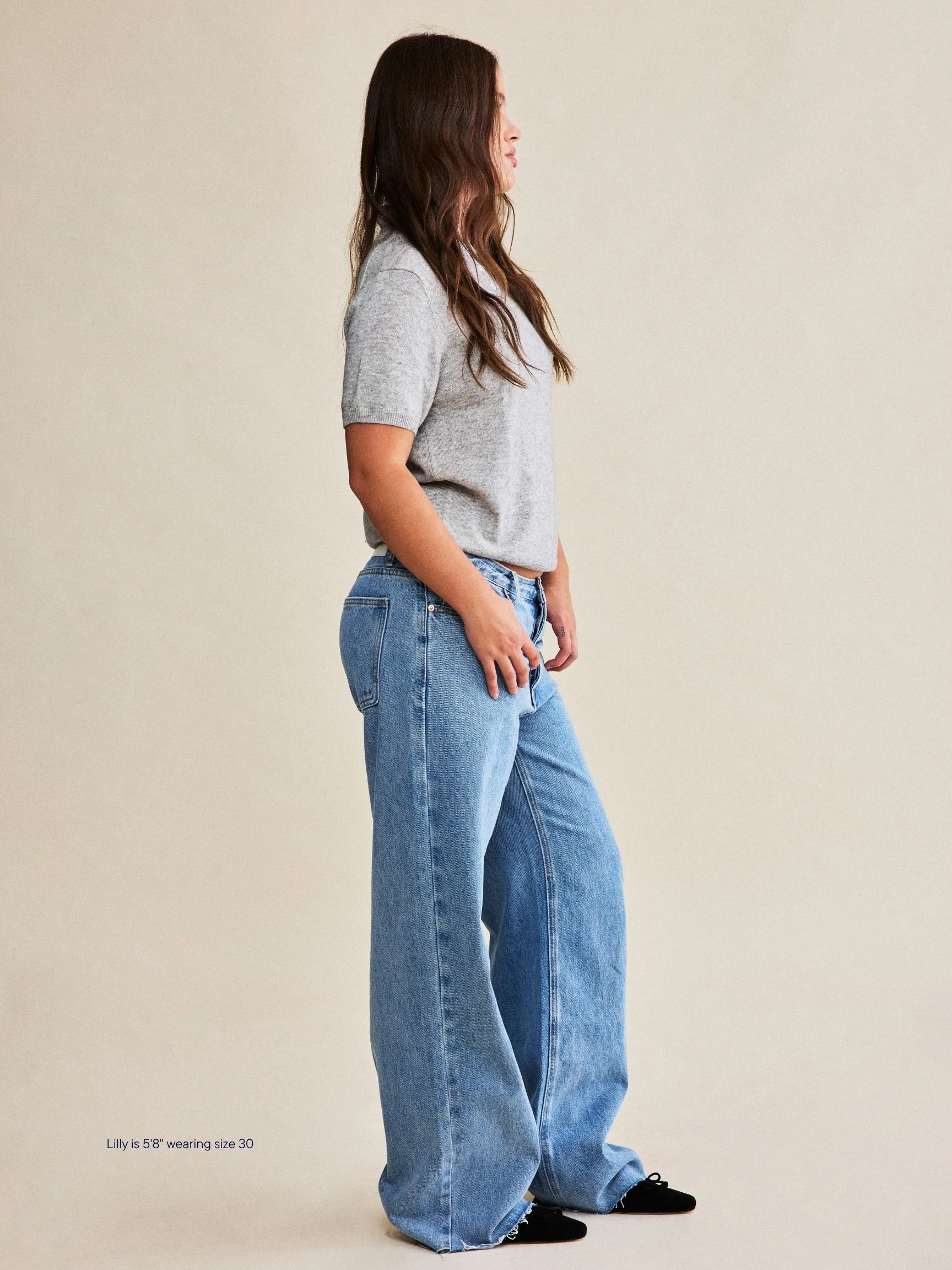 Low Rise Baggy Jeans - Vintage Wash - Image 3