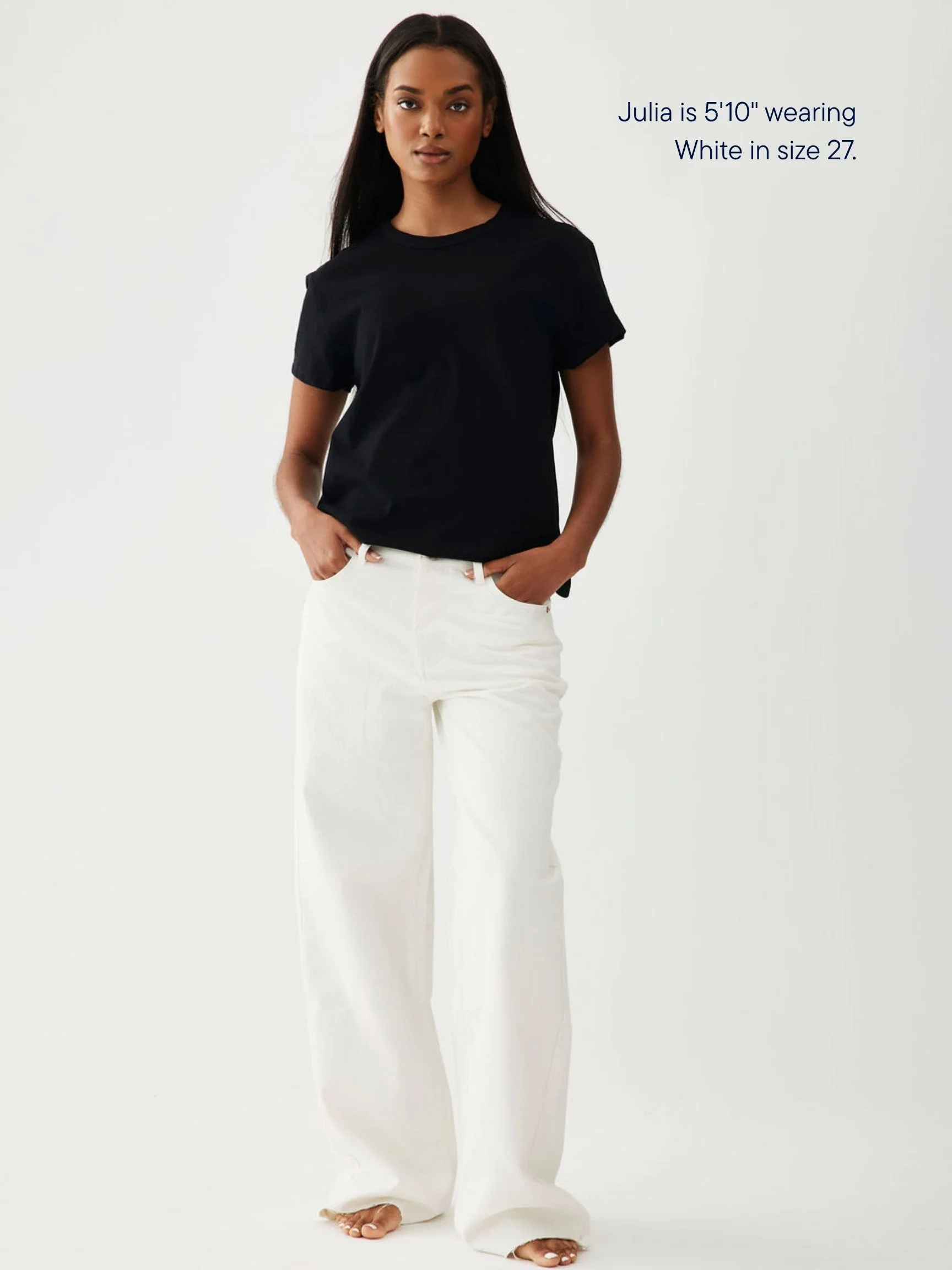 Low Rise Baggy Jeans - White - Image 2