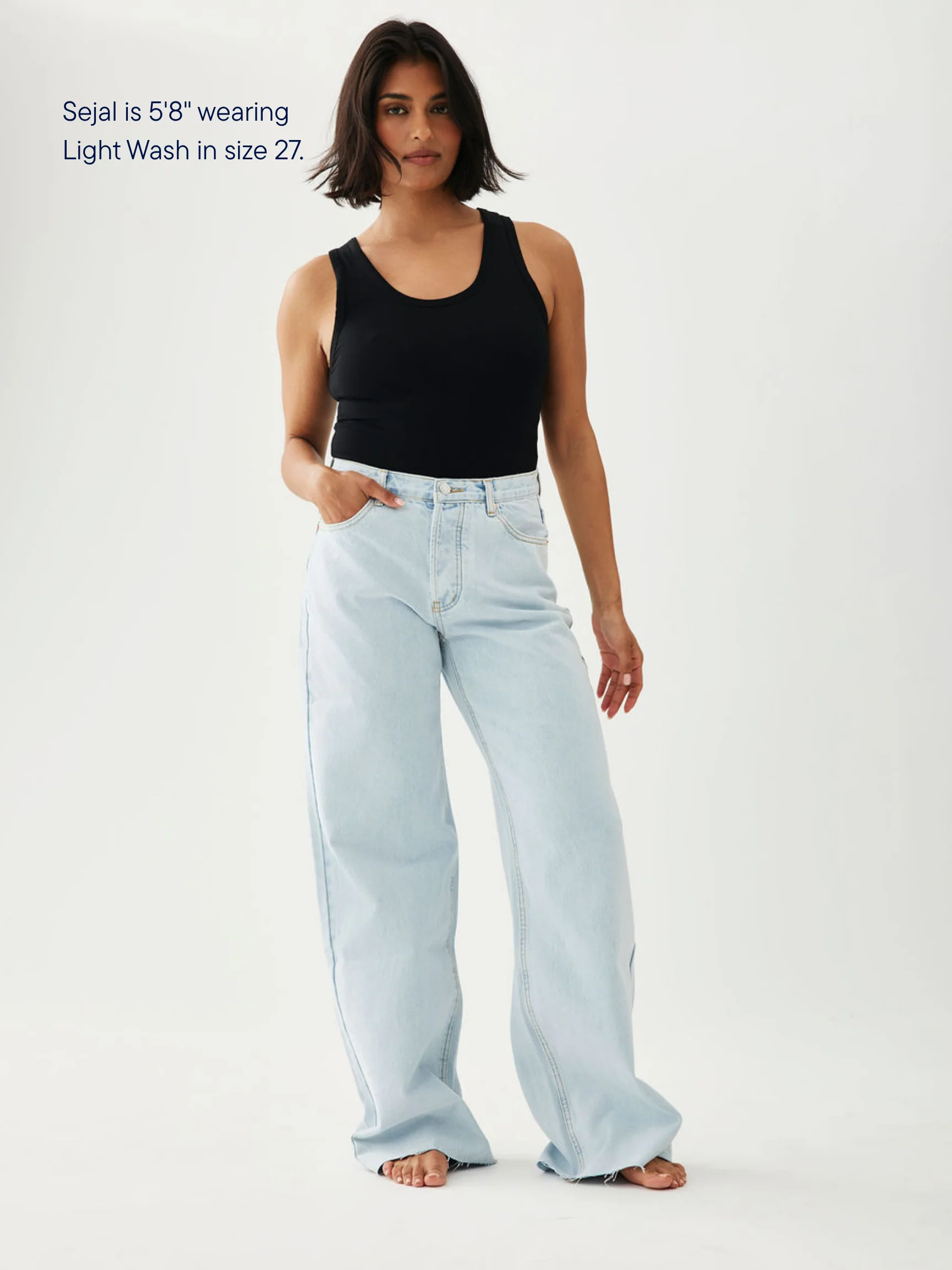 Low Rise Baggy Jeans - Light Wash - Image 2