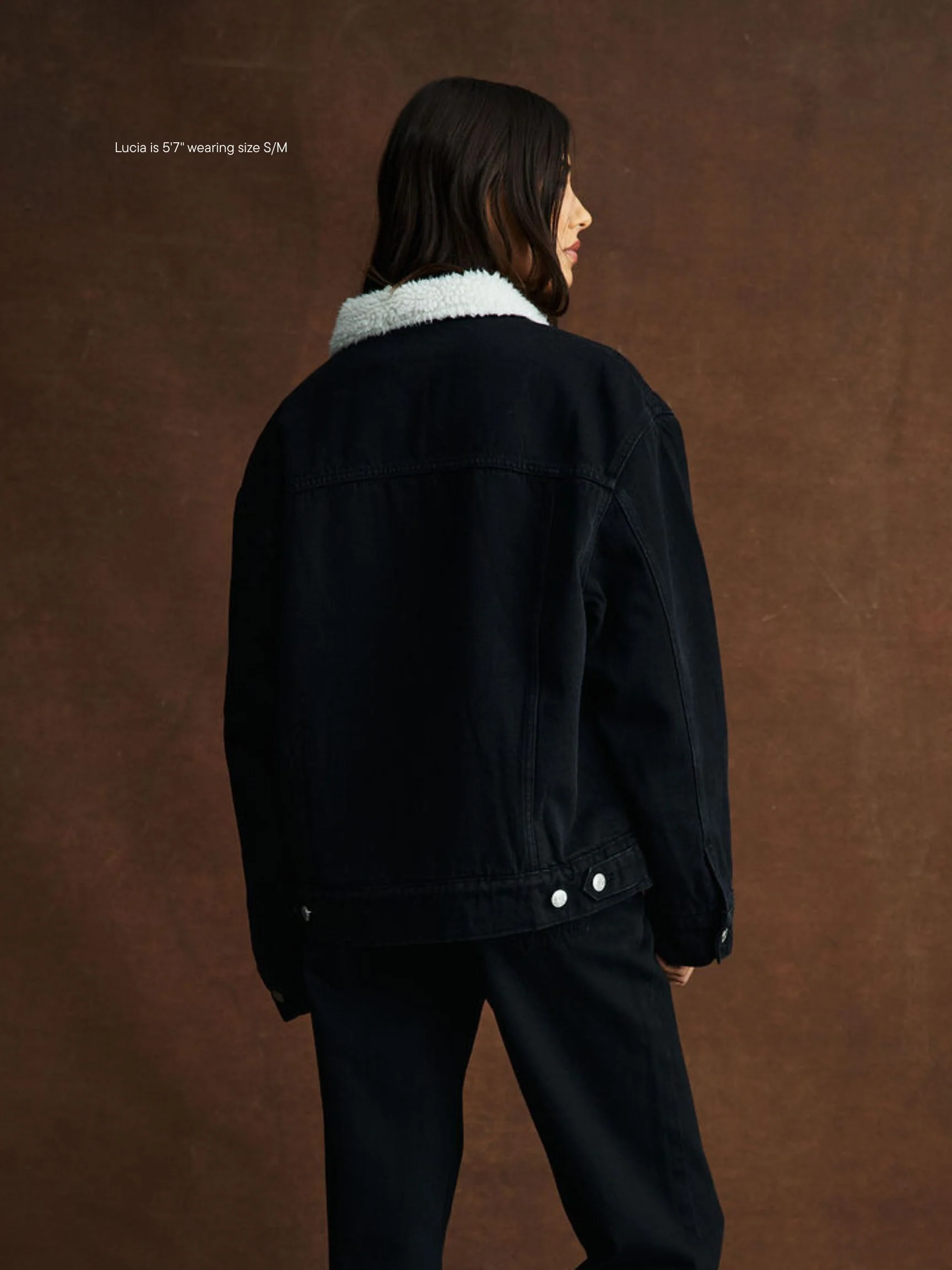 Oversized Sherpa Lined Denim Jacket - Image 10