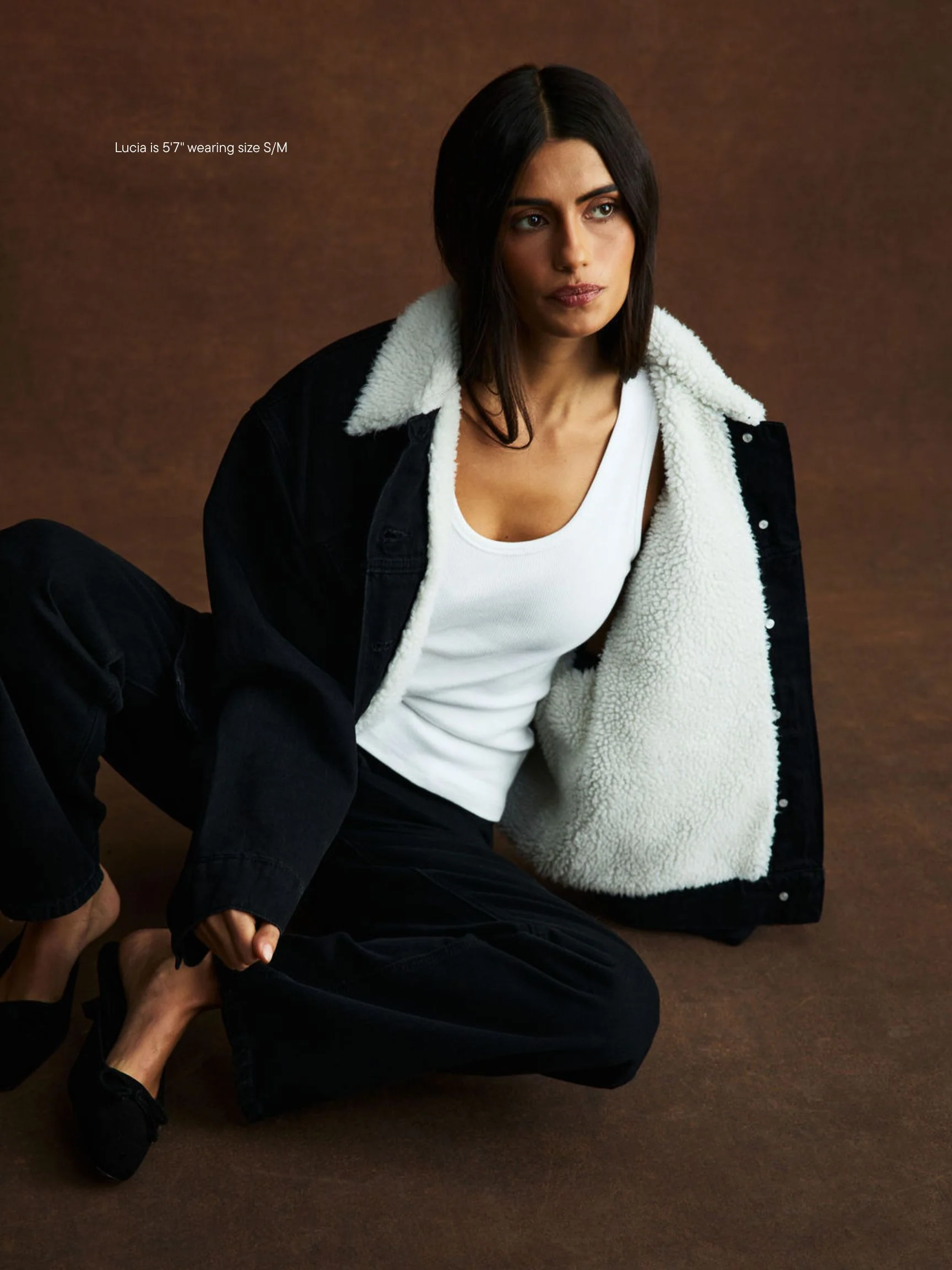 Oversized Sherpa Lined Denim Jacket - Image 11