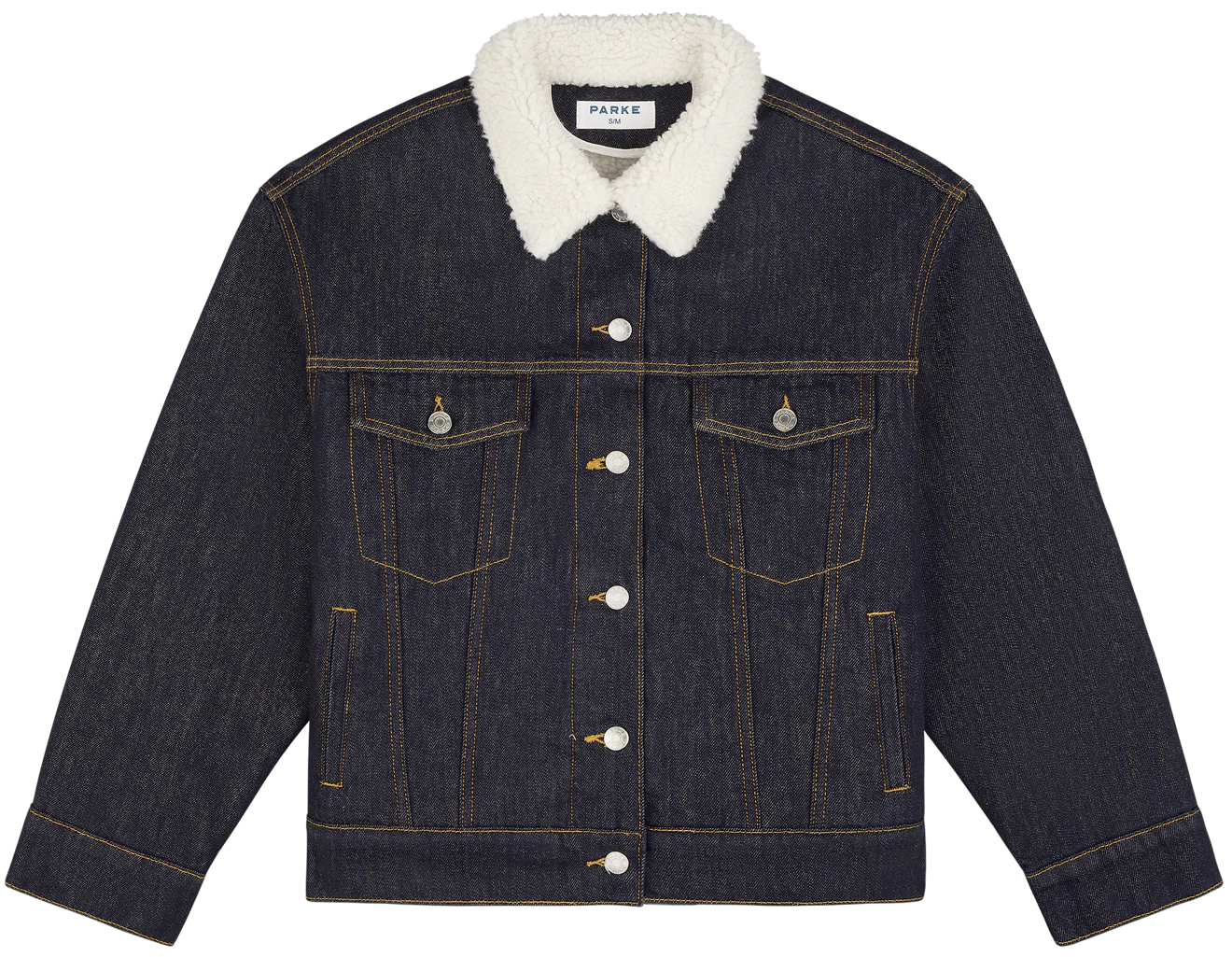 Oversized Sherpa Lined Denim Jacket - Image 3