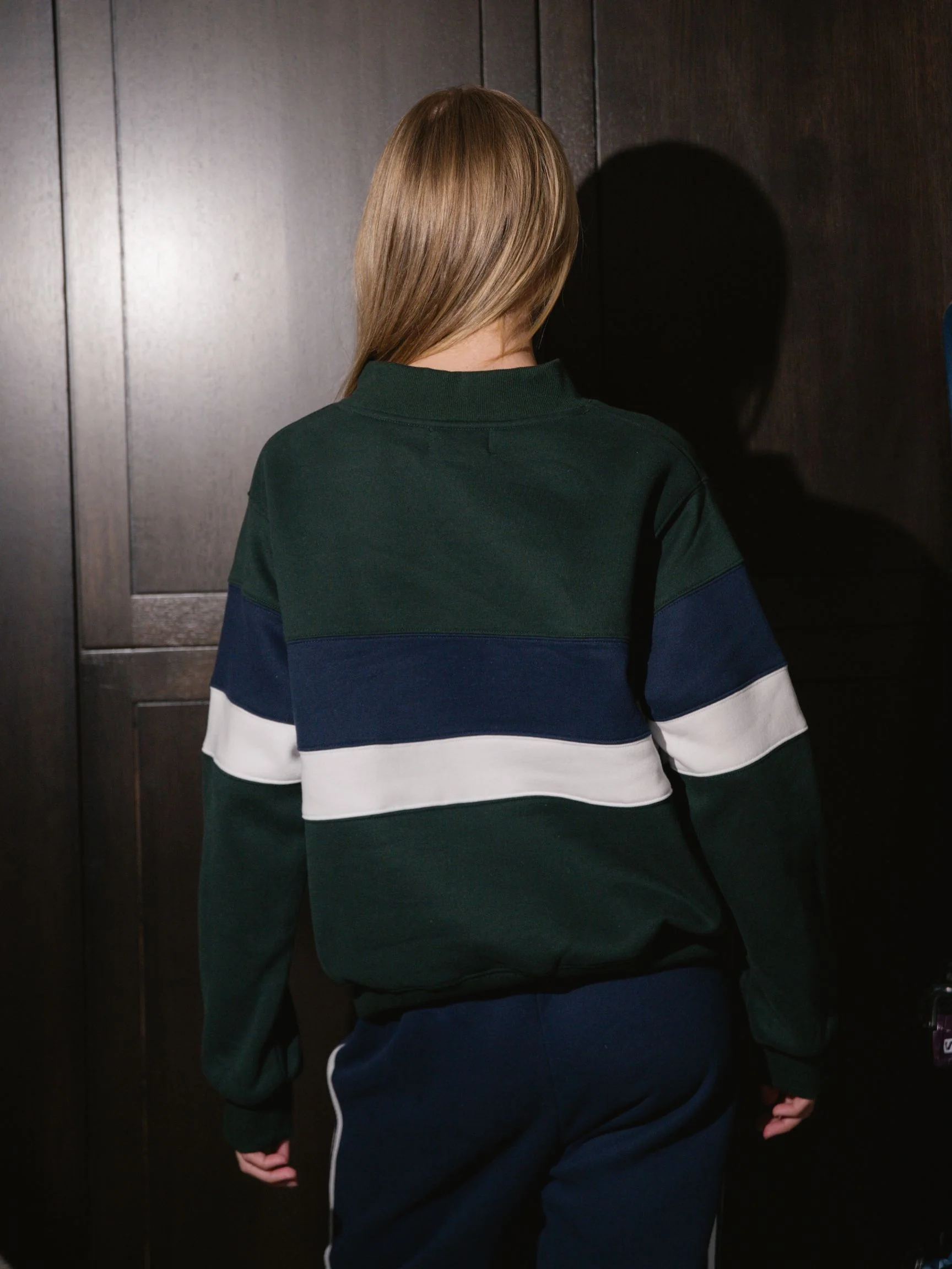 Vintage Stripe Mockneck - Forest - Image 4