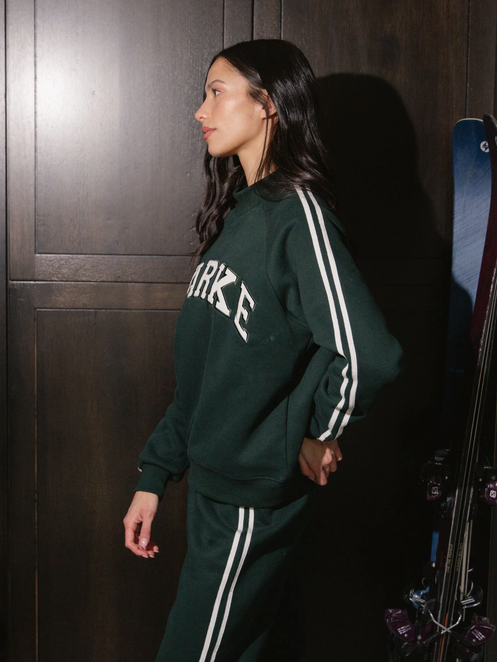 Sport Stripe Mockneck - Forest - Image 3