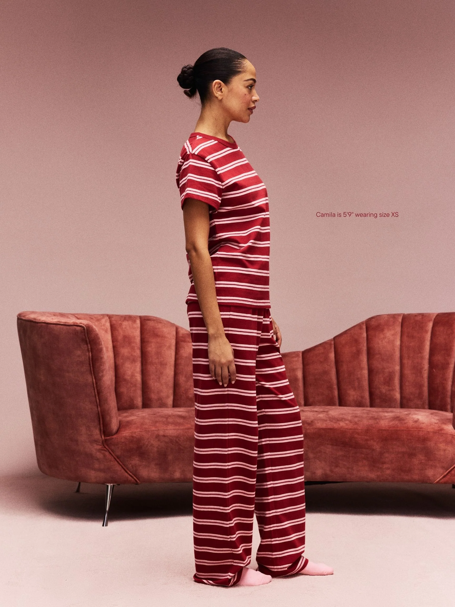 Preorder Striped Cotton Boxer Pants - Amour Stripe - Image 4