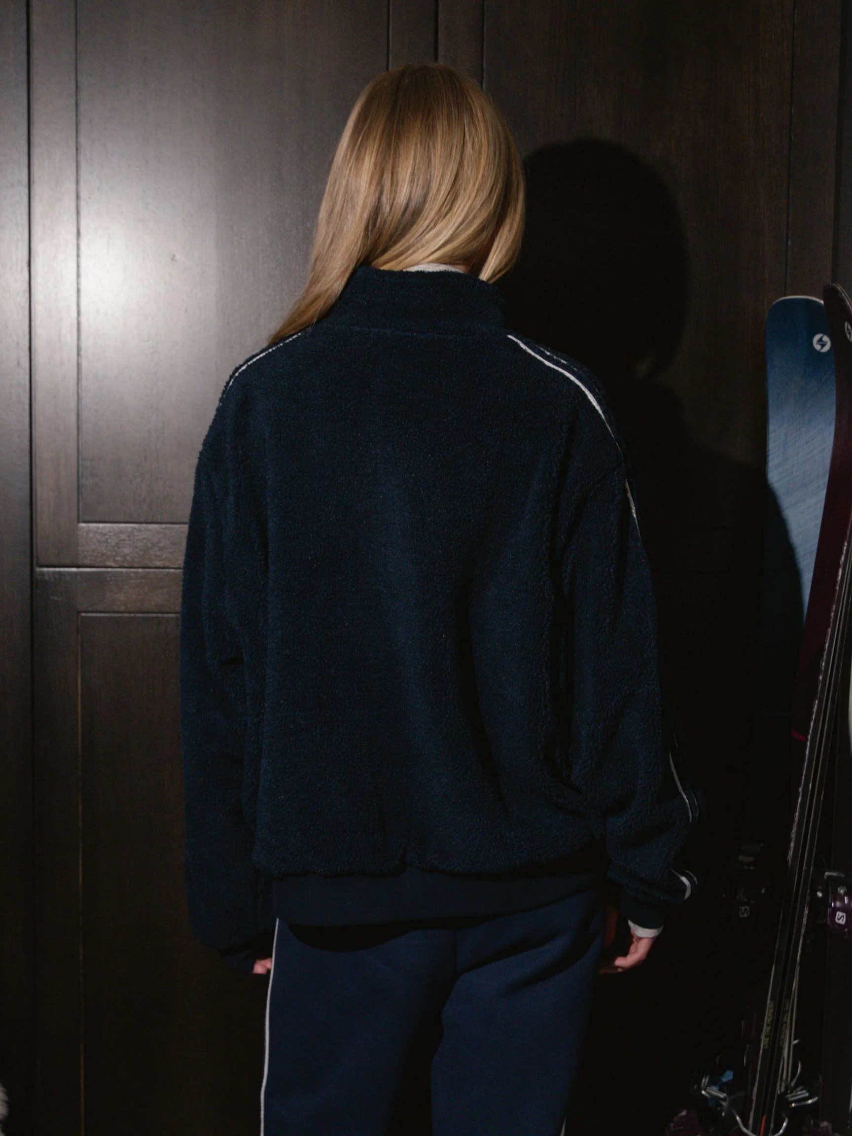 Sport Stripe Varsity Fleece Zip-Up - Shadow - Image 4