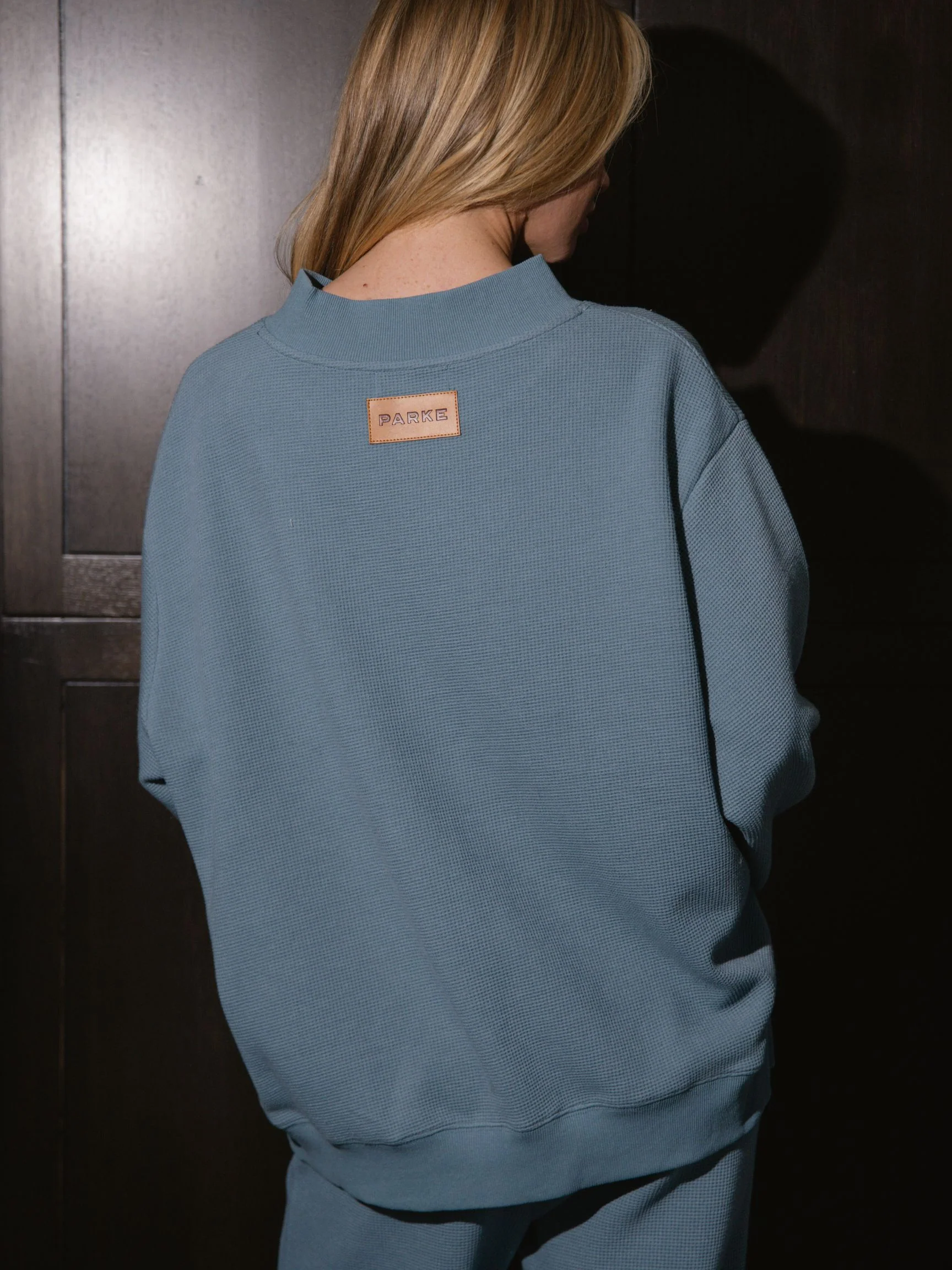Waffle Mockneck Pullover - Glacier - Image 4